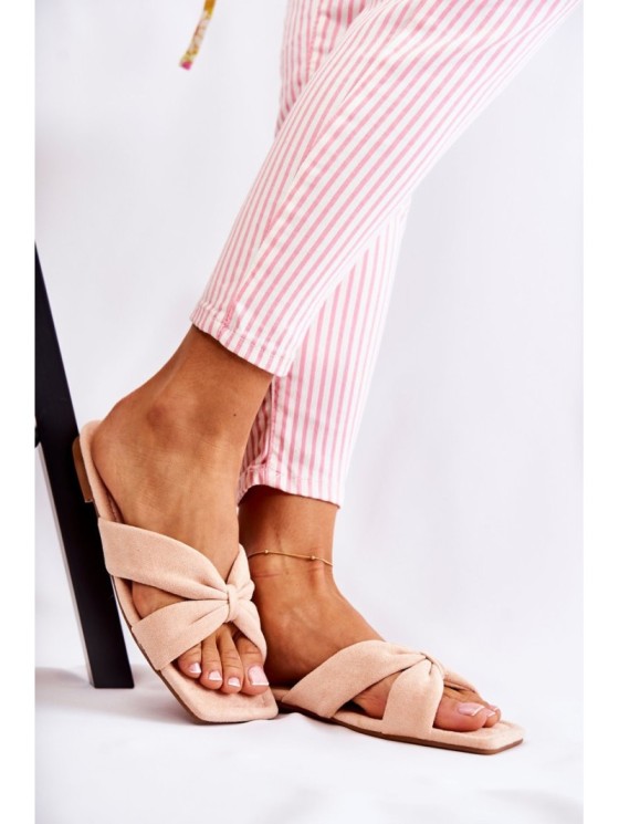 Women's Suede Slippers Light pink Vanilla Sky 2