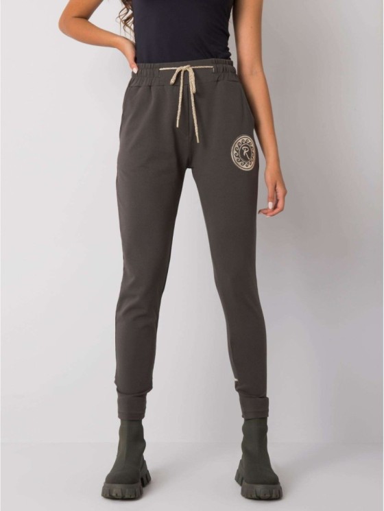 Spodnie dresowe-RV-DR-7072.26-ciemny khaki 2