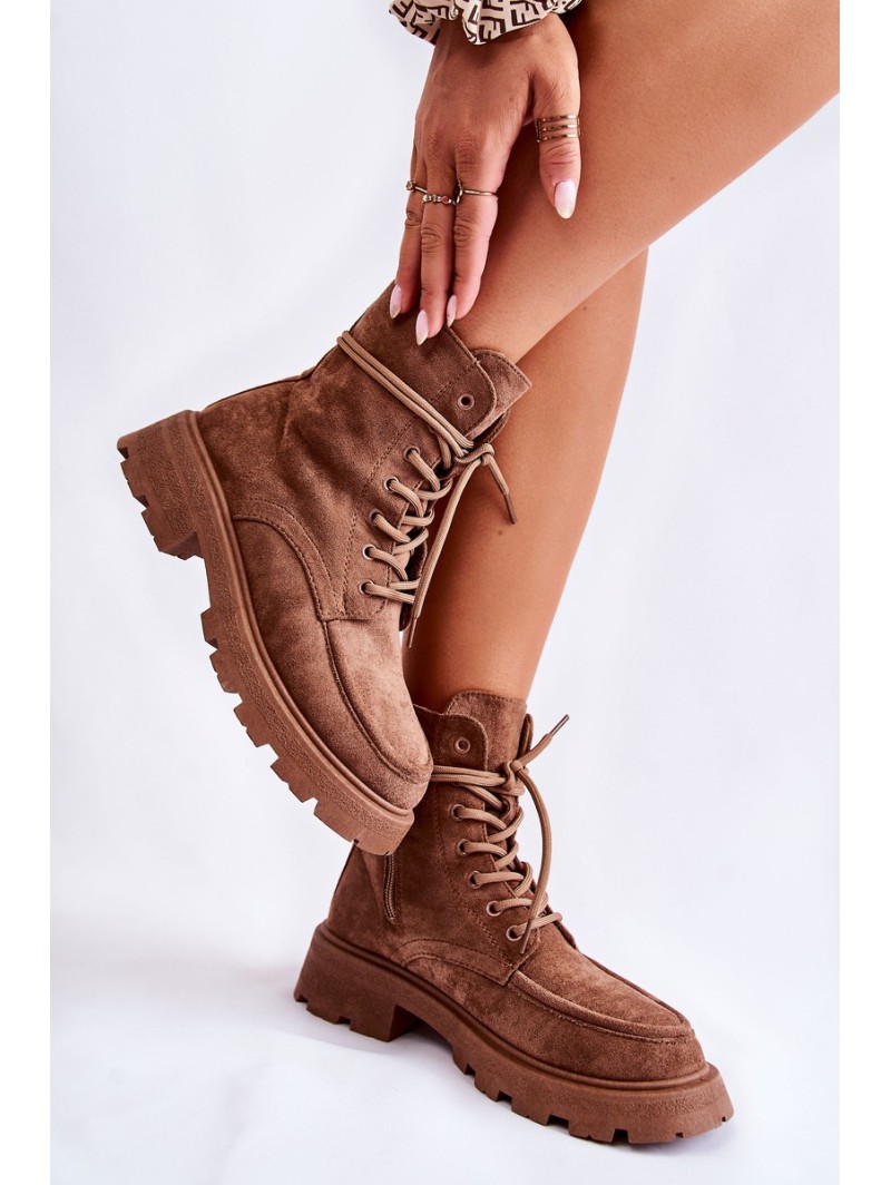 Women's Suede Boots Tied Brown Vanita