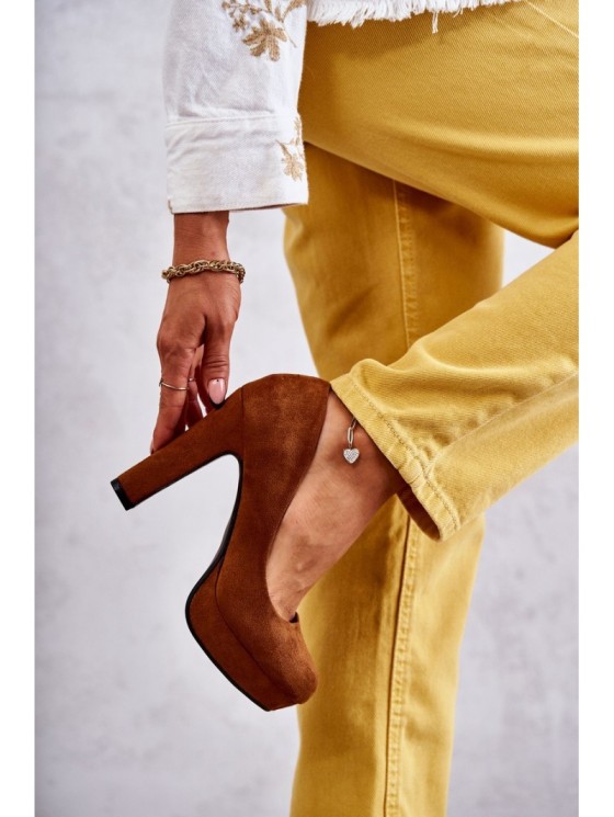 Classic Suede Pumps On Heel Camel Soro 2
