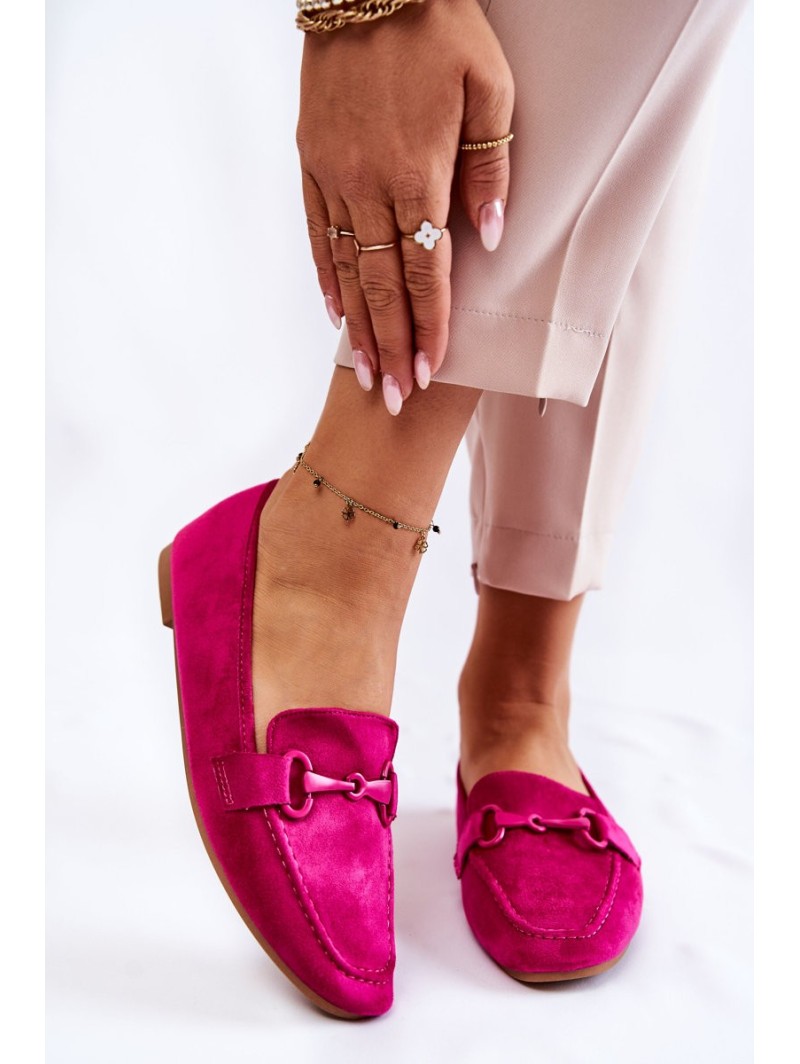 Suede loafers with decoration Fuchsia Santi