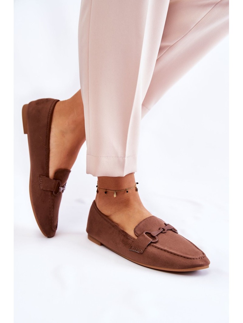 Suede loafers with decoration Brown Santi