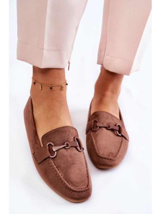 Suede loafers with decoration Brown Santi 2