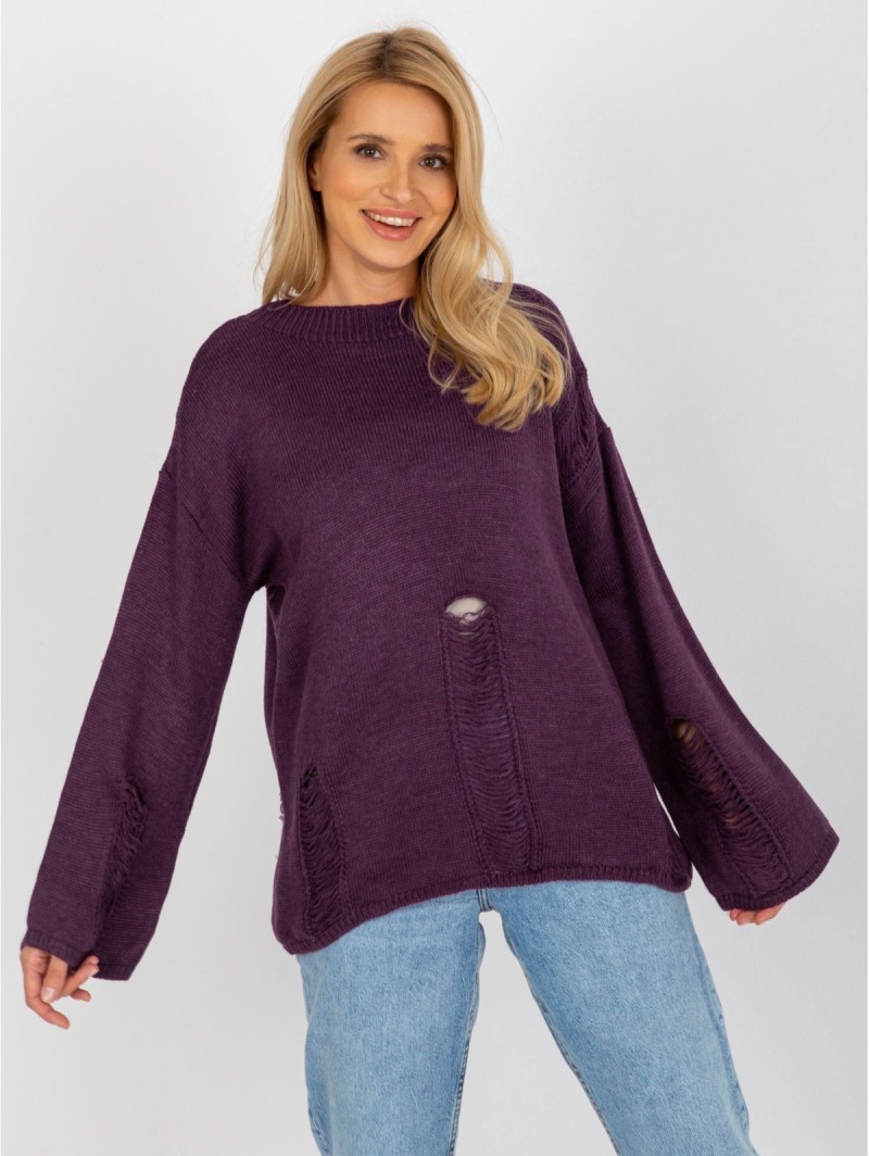 Megztinis-BA-SW-8043.03-tamsiai violetinis