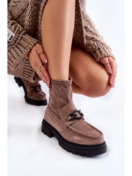 Women's Suede Booties La.Fi 250042B-SU Beige 2