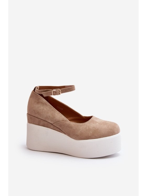 Women's Beige Wedge Espadrilles Malla