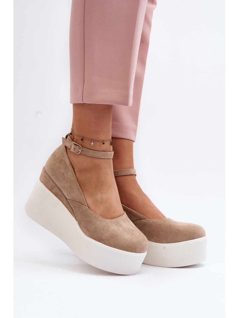 Women's Beige Wedge Espadrilles Malla