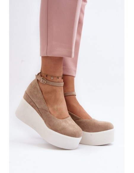 Women's Beige Wedge Espadrilles Malla