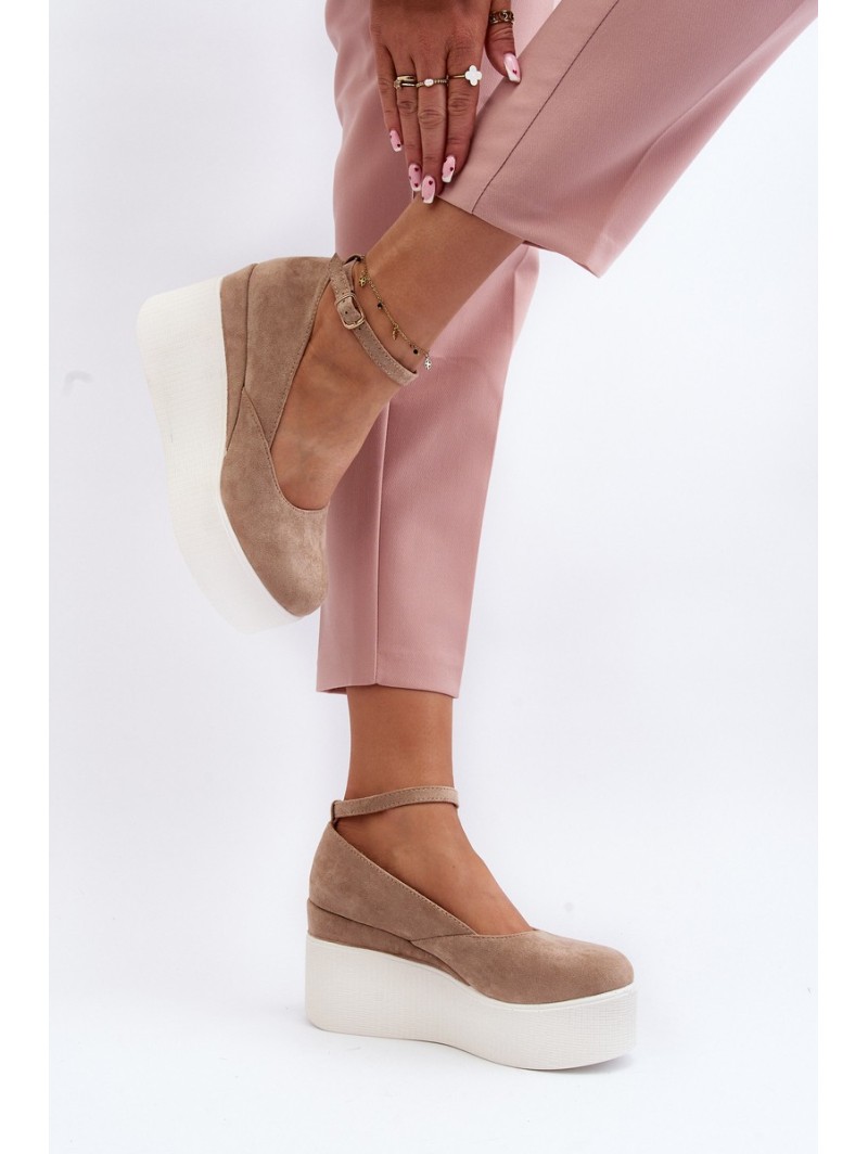 Women's Beige Wedge Espadrilles Malla