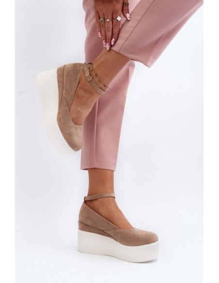 Women's Beige Wedge Espadrilles Malla