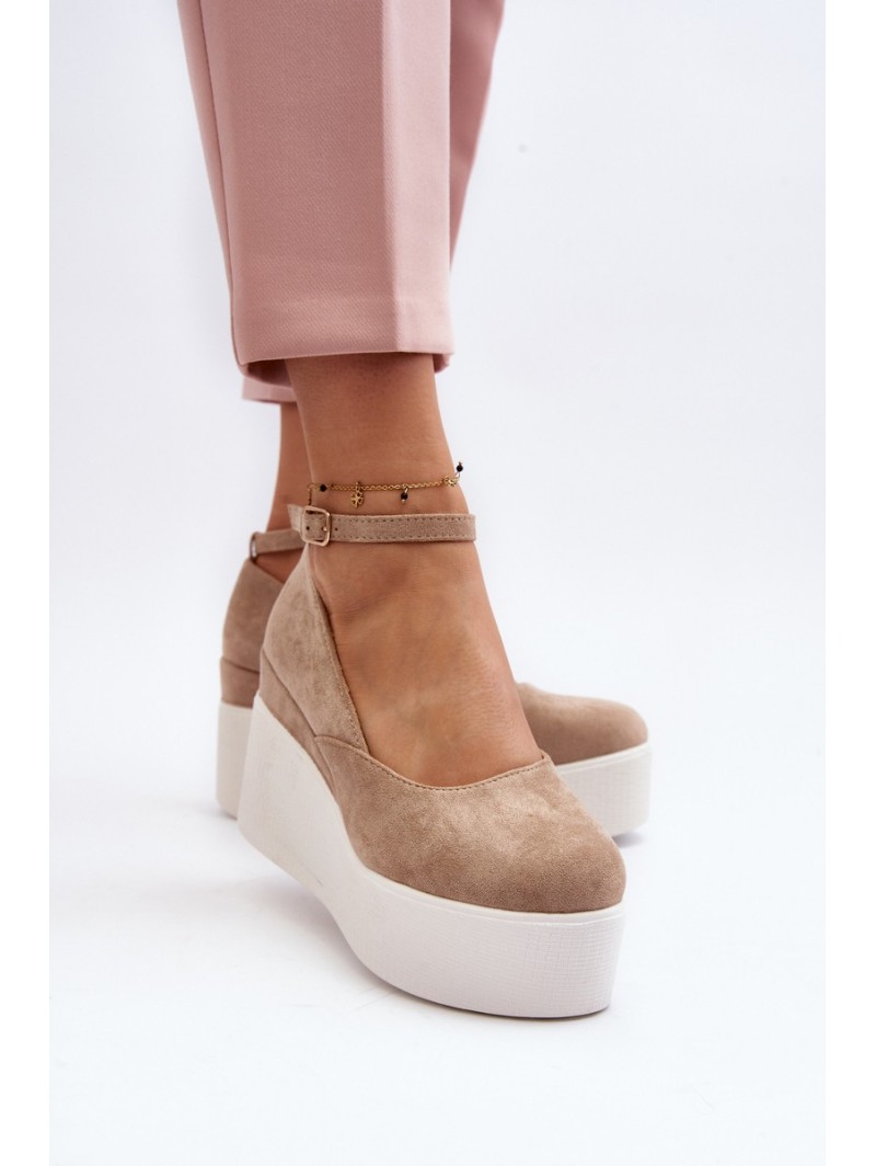 Women's Beige Wedge Espadrilles Malla