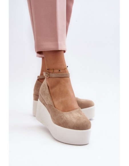 Women's Beige Wedge Espadrilles Malla