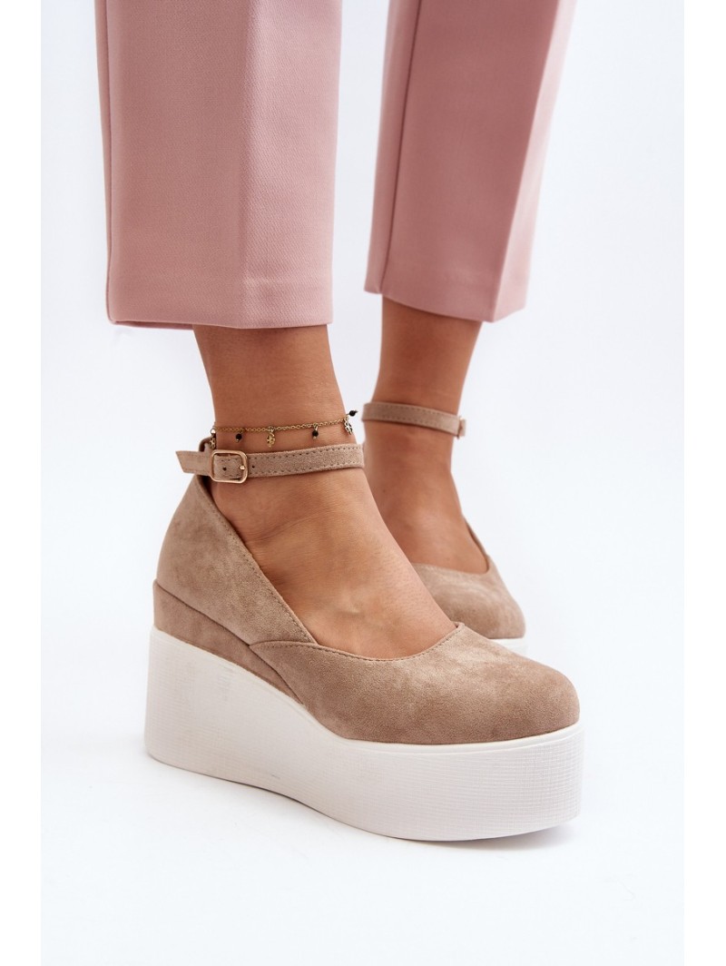 Women's Beige Wedge Espadrilles Malla