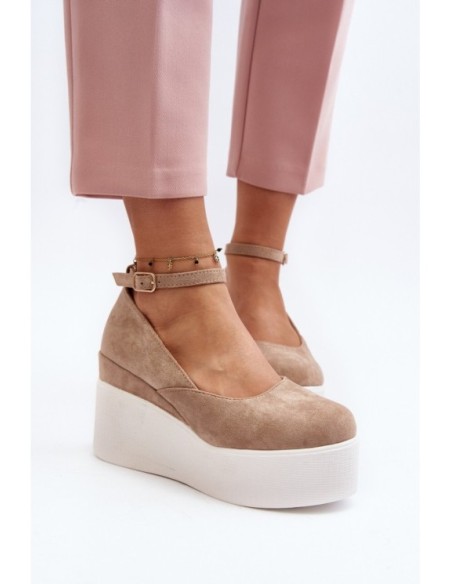 Women's Beige Wedge Espadrilles Malla