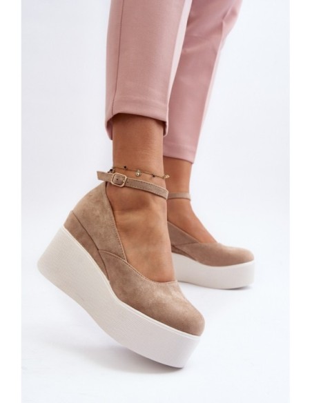 Women's Beige Wedge Espadrilles Malla