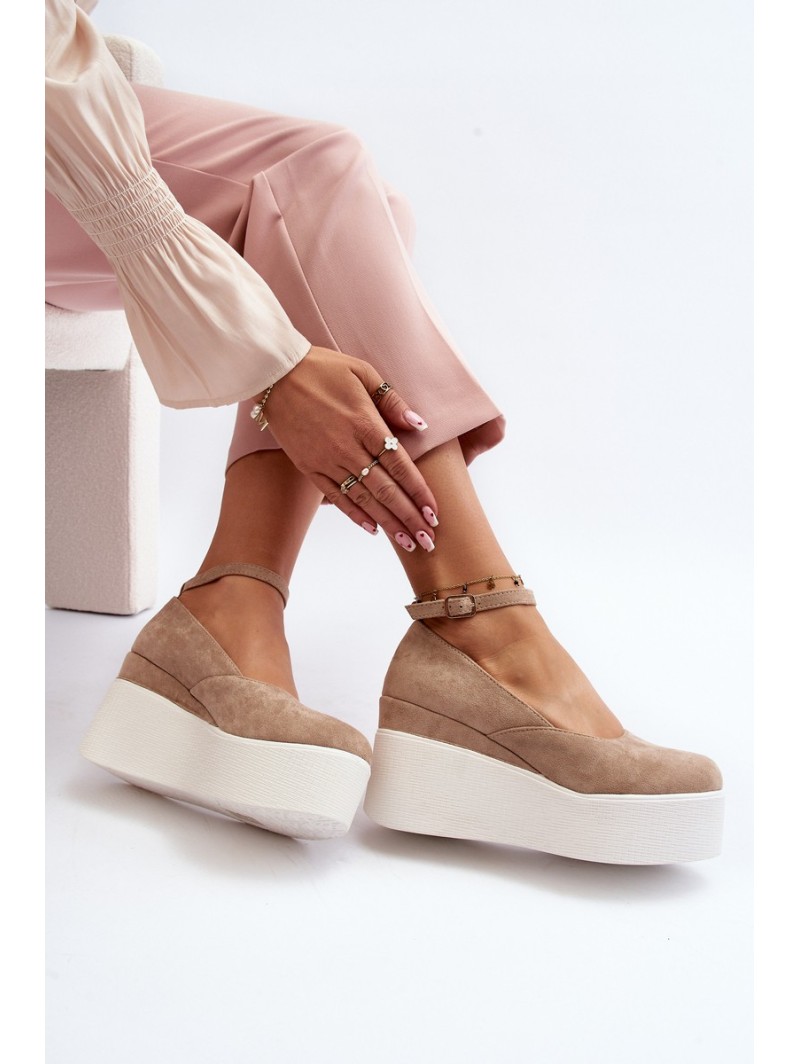 Women's Beige Wedge Espadrilles Malla