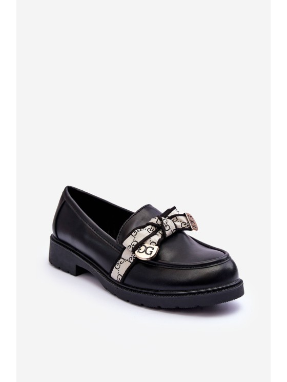 Leather Women's Loafers Black SBarski HY330