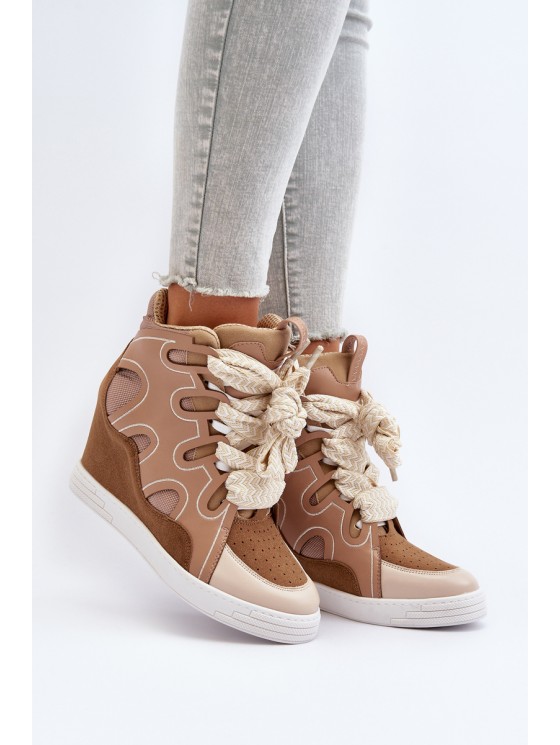 Women's Wedge Sneakers Beige Leoppa 2