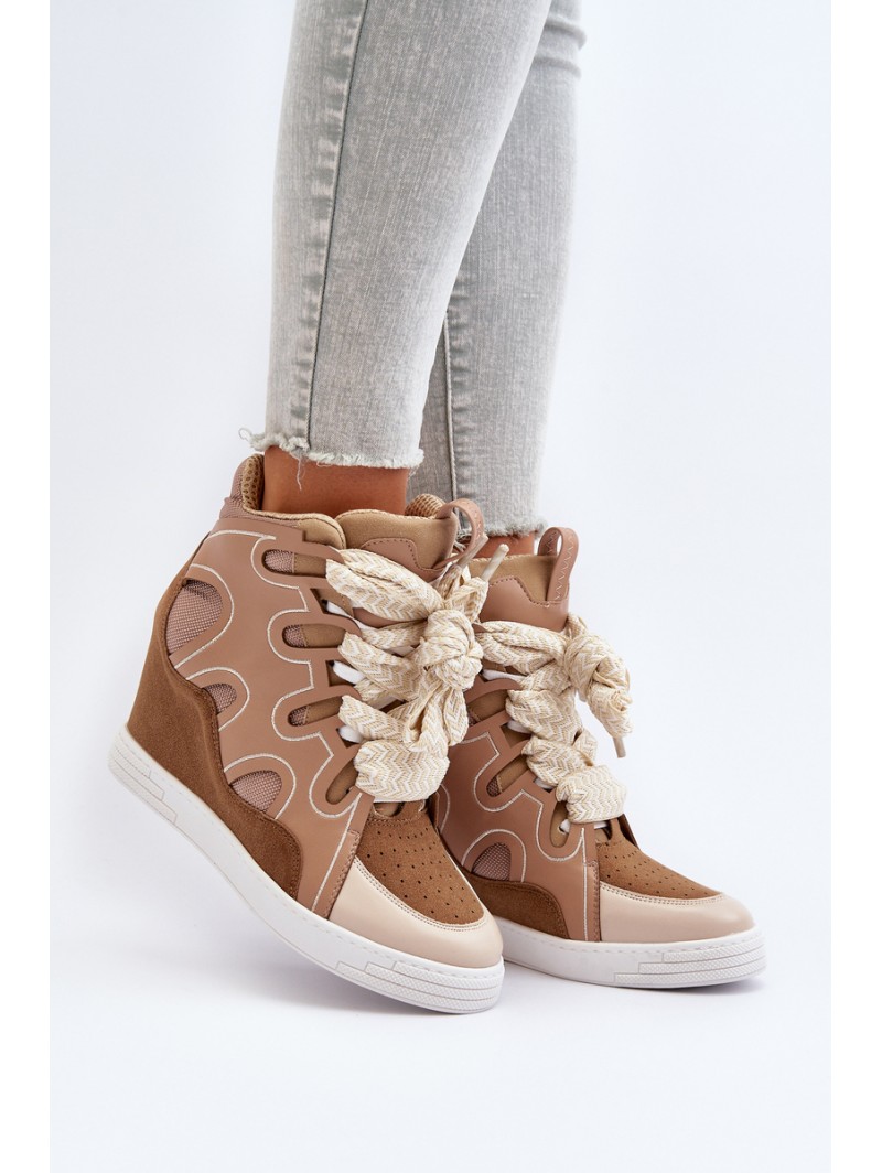 Women's Wedge Sneakers Beige Leoppa