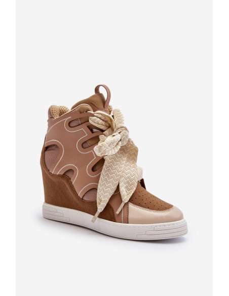 Women's Wedge Sneakers Beige Leoppa