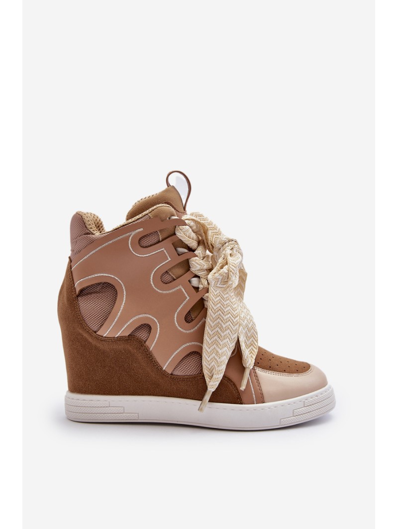 Women's Wedge Sneakers Beige Leoppa