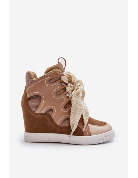 Women's Wedge Sneakers Beige Leoppa