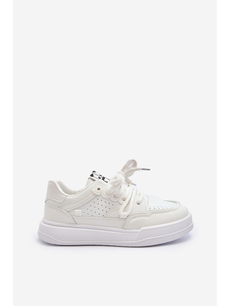 Women's White Faux Leather Sneakers Avanalis