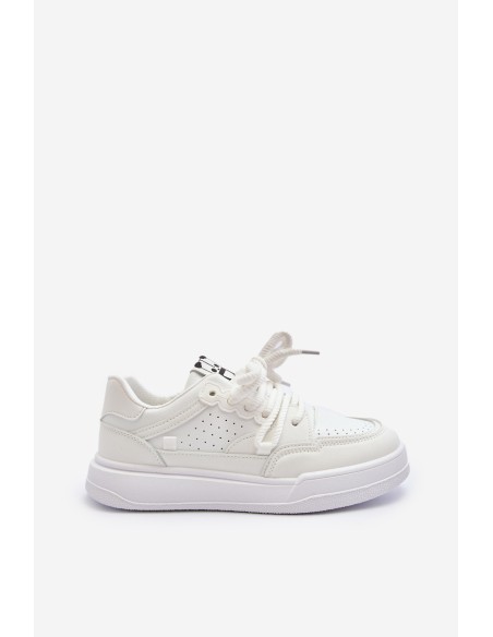 Women's White Faux Leather Sneakers Avanalis