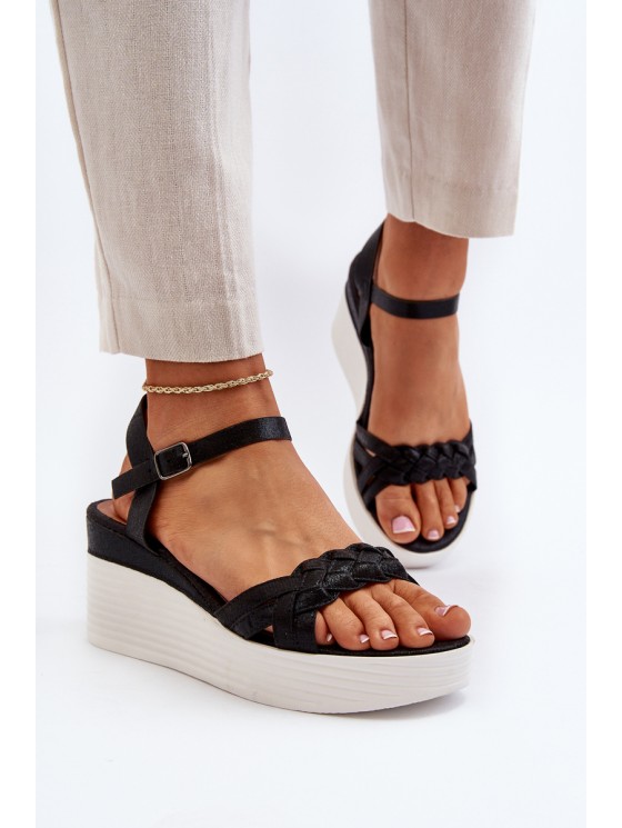 Black Wedge Sandals Esinna