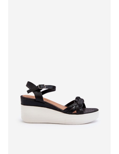 Black Wedge Sandals Esinna