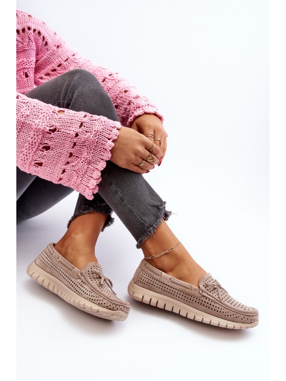 Women's Beige Loafers With Bow Reece 2