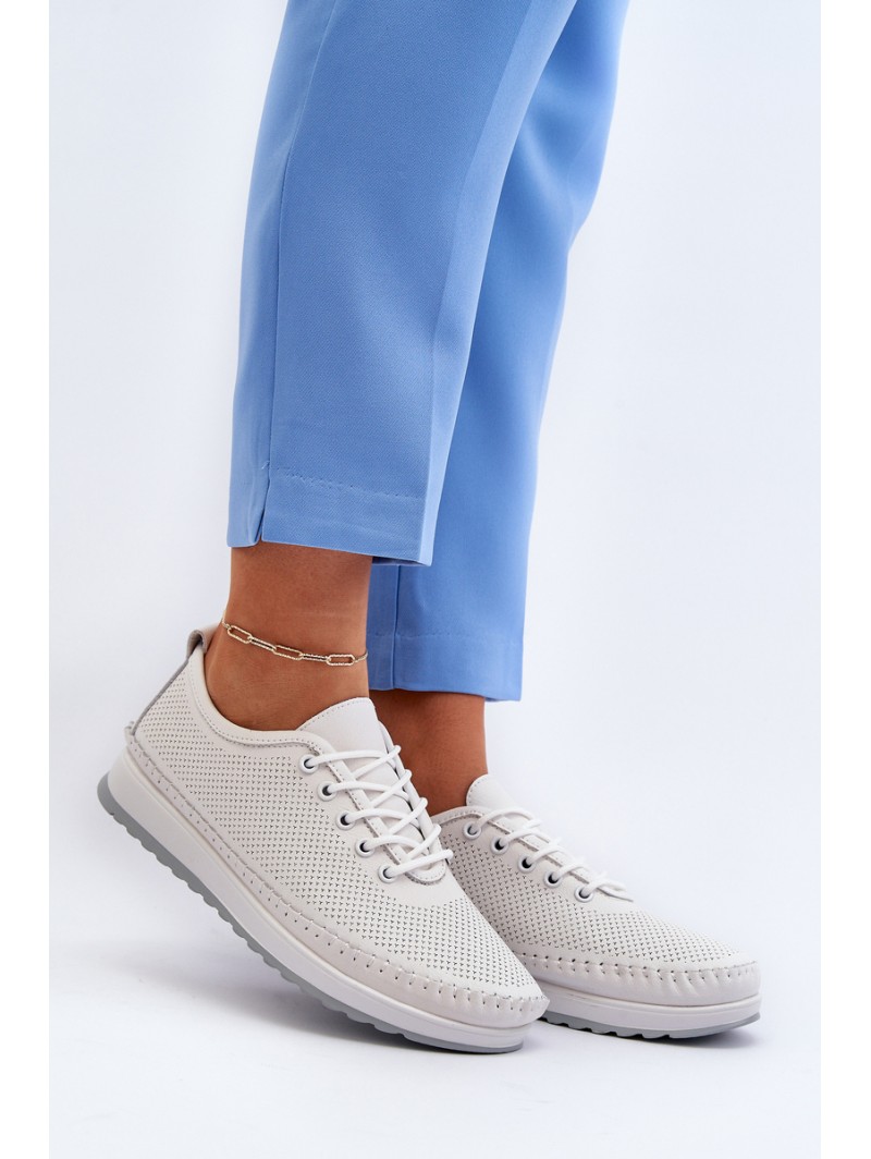 Leather Women's Sports Sneakers Beige Lalnai