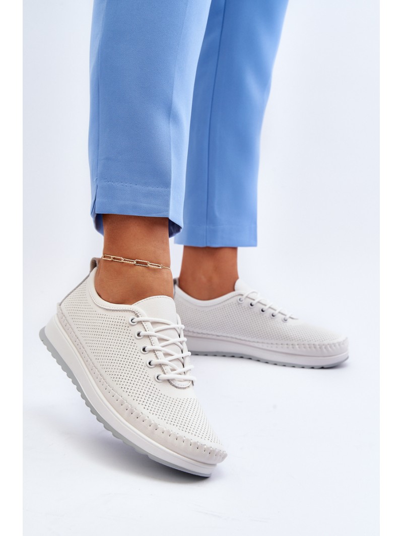 Leather Women's Sports Sneakers Beige Lalnai