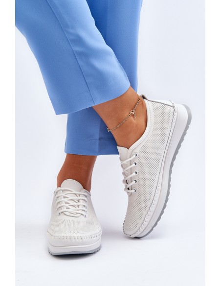 Leather Women's Sports Sneakers Beige Lalnai