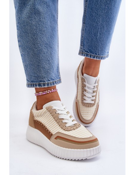 Women's Platform Sneakers in Beige Redala
