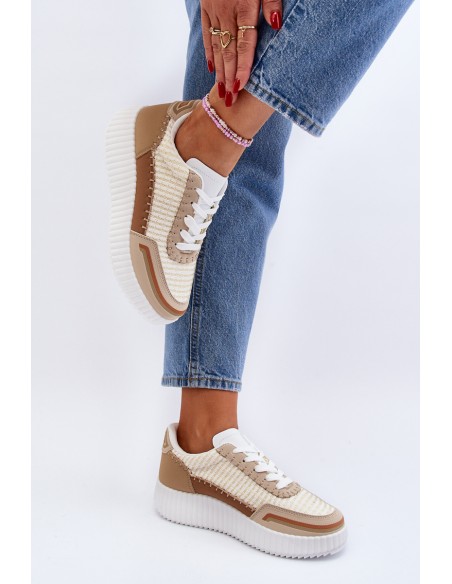 Women's Platform Sneakers in Beige Redala