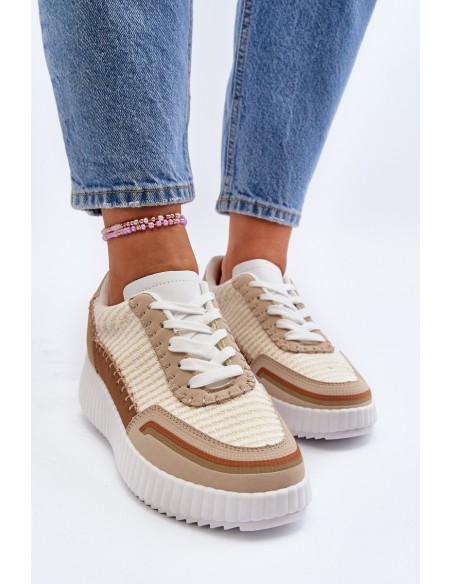 Women's Platform Sneakers in Beige Redala