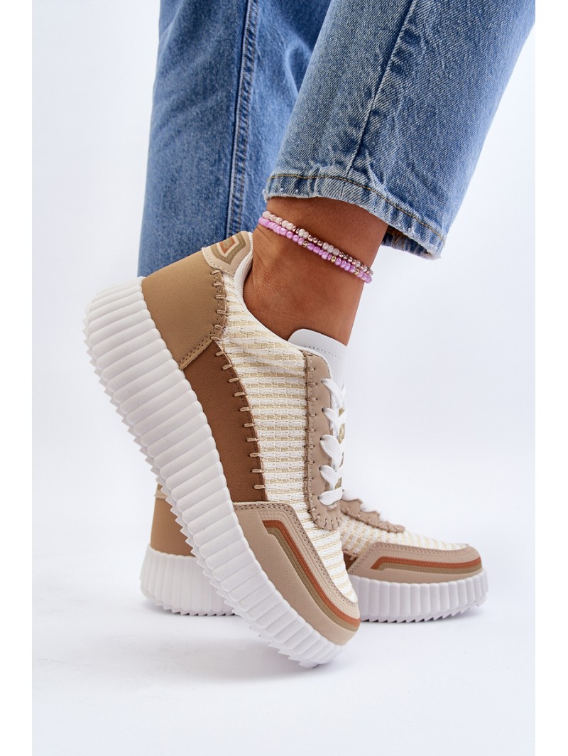 Women's Platform Sneakers in Beige Redala