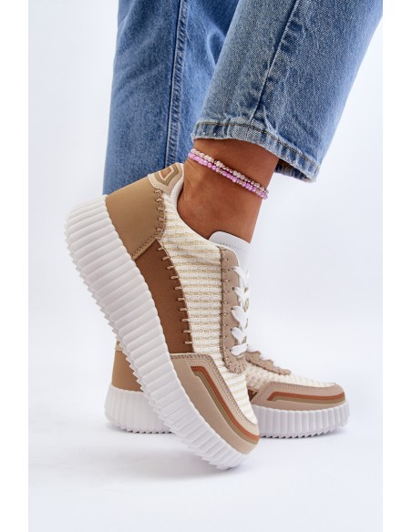 Women's Platform Sneakers in Beige Redala
