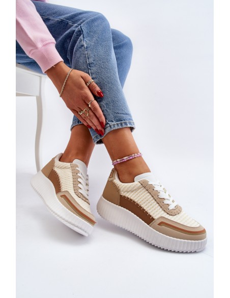Women's Platform Sneakers in Beige Redala