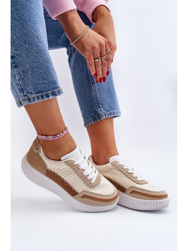 Women's Platform Sneakers in Beige Redala