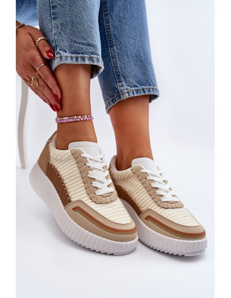 Women's Platform Sneakers in Beige Redala