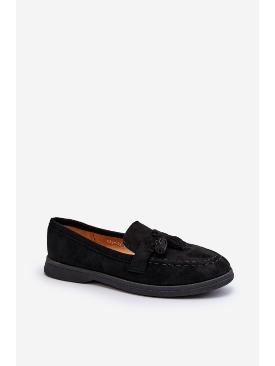 Women's Suede Moccasins Black Dansitu