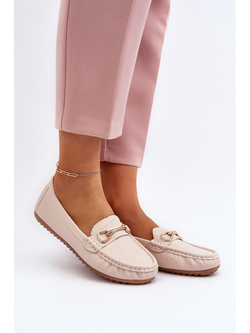 Women's Slip-On Loafers With Glitter Embellishment Beige This Moment