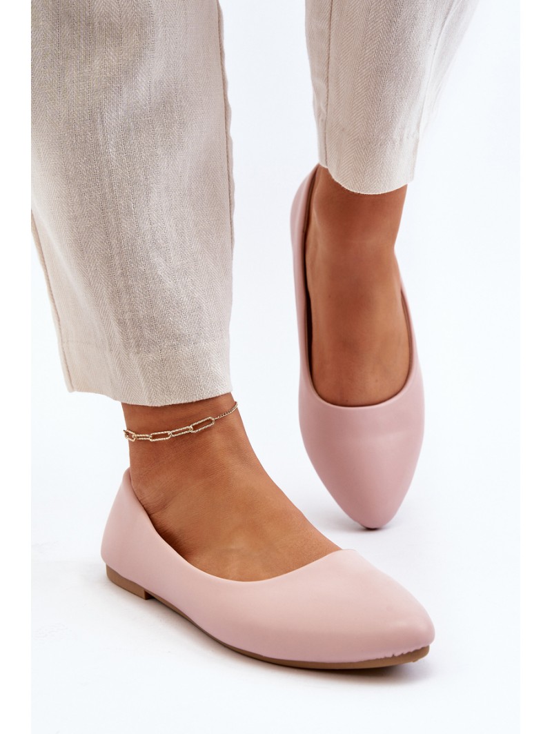 Eco Leather Women's Ballerina Flats Pink Tindomiel