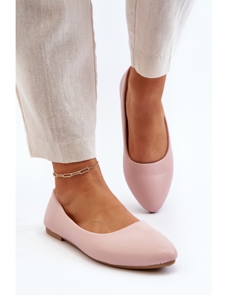 Eco Leather Women's Ballerina Flats Pink Tindomiel