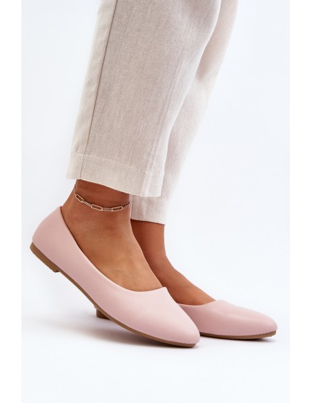 Eco Leather Women's Ballerina Flats Pink Tindomiel