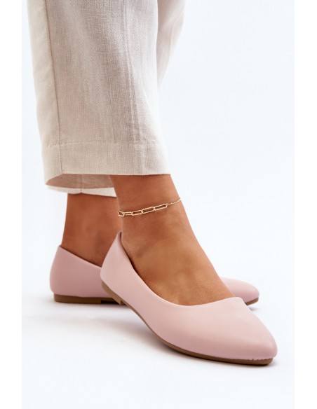 Eco Leather Women's Ballerina Flats Pink Tindomiel