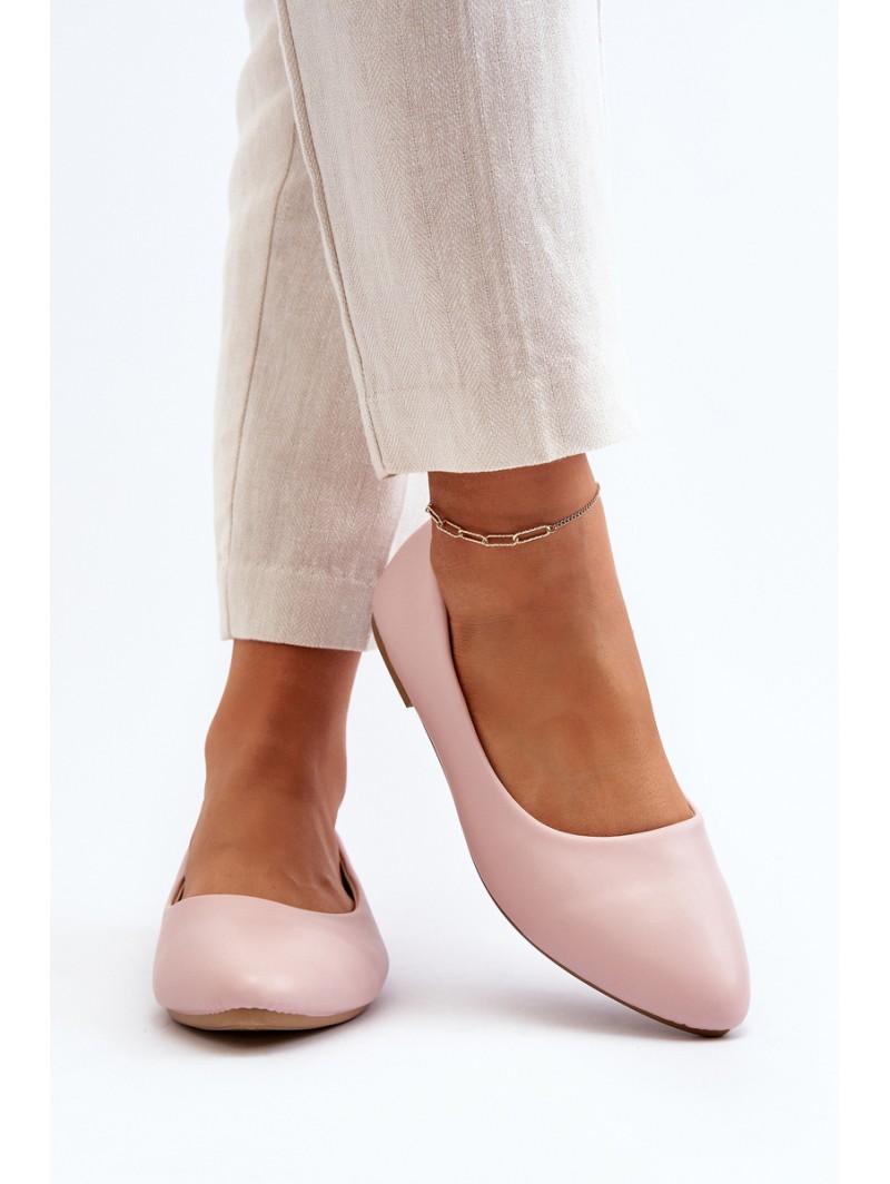 Eco Leather Women's Ballerina Flats Pink Tindomiel