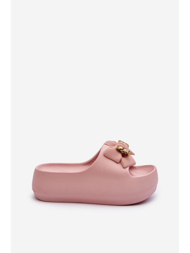 Women's Foam Flip Flops with Bow Pink Salessa